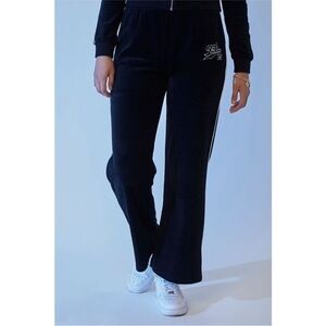 Forever 21 Fubu black track pants velvet sweatpants M